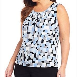 Calvin Klein Pleated Sleeveless Blouse 2X